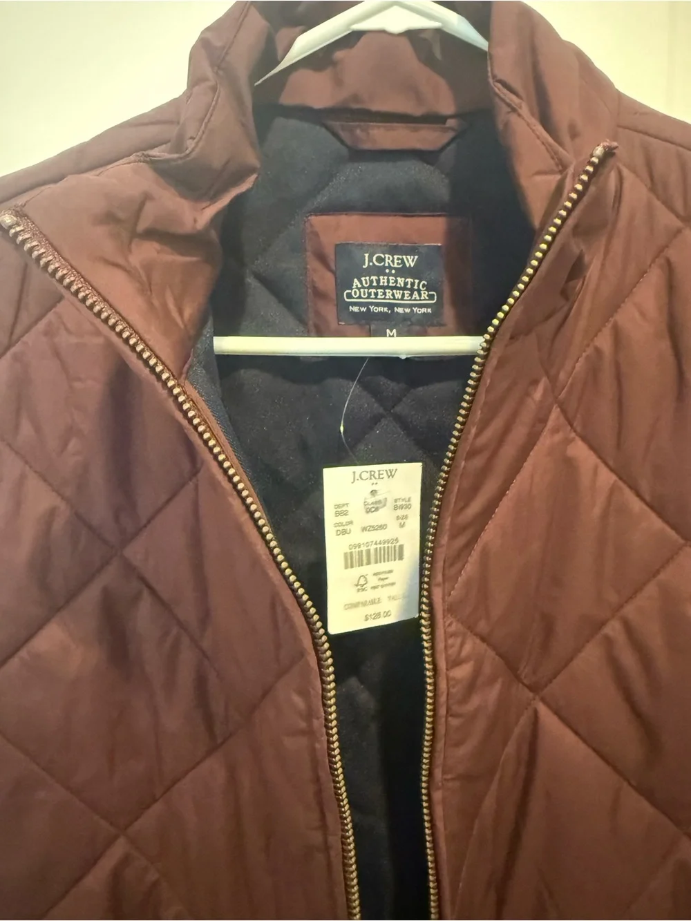 J. Crew zipper insulation